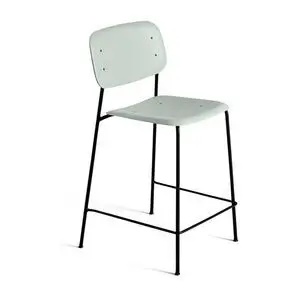 Hay - Soft Edge95 Sort pulverlakeret stål 4-benet fod H65 Standard glider - Støvet grøn