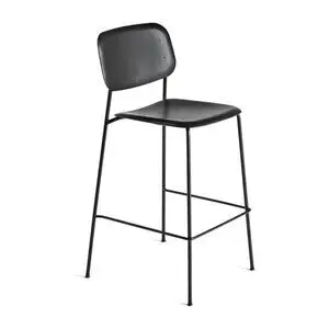 Hay - Soft Edge95 Sort pulverlakeret stål 4-benet fod H75 Standard glider - Sort