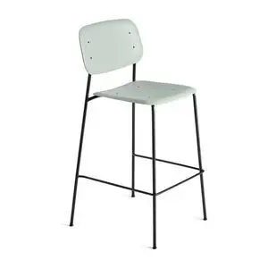 Hay - Soft Edge95 Sort pulverlakeret stål 4-benet fod H75 Standard glider - Støvet grøn