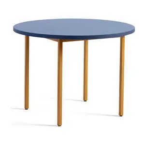 Hay - Two-Colour Table Ochre powder coated steel frame - Blue