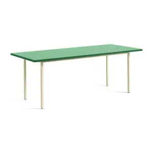 Hay - Two-Colour Table Ivory powder coated steel frame - Green mint