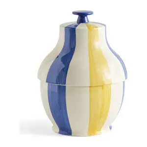 Hay - Sobremesa Stripe Cookie Jar - Blå og gul