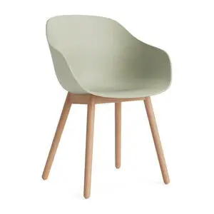 Hay - AAC212 Stol Lakeret egetræsstel Standard glider - Pastelgrøn 2.0