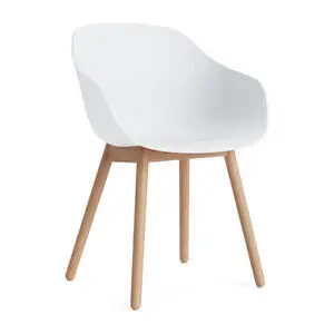 Hay - AAC212 Stol Lakeret egetræsstel Standard glider - Hvid 2.0