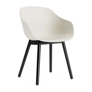 Hay - AAC212 Stol Sortlakeret egetræsstel Standard glider - Meleret creme 2.0