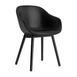 Hay - AAC213 Stol Sortlakeret egetræsstel Standard glider - Sort