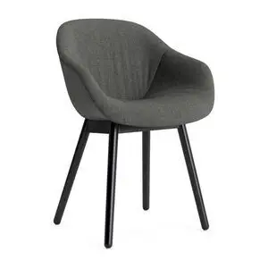 Hay - AAC213 Stol Sortlakeret egetræsstel Standard glider - Sort