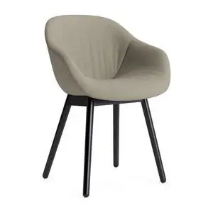 Hay - AAC213 Stol Sortlakeret egetræsstel Standard glider - Sort
