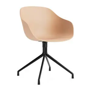 Hay - AAC220 Stol Sort pulverlakeret alu 4-stjernet drejefod Standard glider - Bleg fersken 2.0