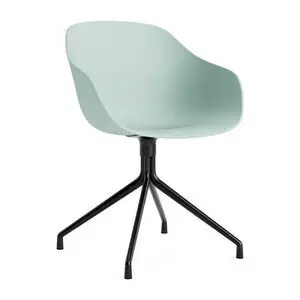 Hay - AAC220 Stol Sort pulverlakeret alu 4-stjernet drejefod Standard glider - Støvet mint 2.0