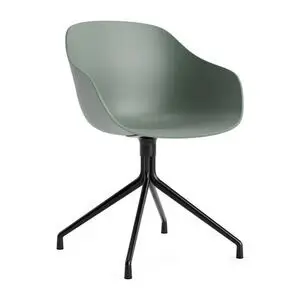 Hay - AAC220 Stol Sort pulverlakeret alu 4-stjernet drejefod Standard glider - Efterårsgrøn 2.0