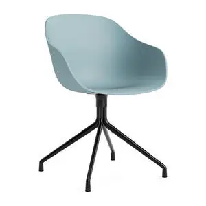 Hay - AAC220 Stol Sort pulverlakeret alu 4-stjernet drejefod Standard glider - Støvet blå 2.0