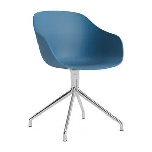 Hay - AAC220 Stol Poleret alu 4-stjernet drejefod Standard glider - Azurblå 2.0