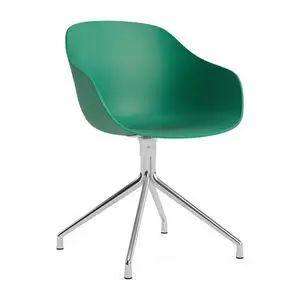 Hay - AAC220 Stol Poleret alu 4-stjernet drejefod Standard glider - Blågrøn 2.0