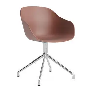 Hay - AAC220 Stol Poleret alu 4-stjernet drejefod Standard glider - Blød mursten 2.0
