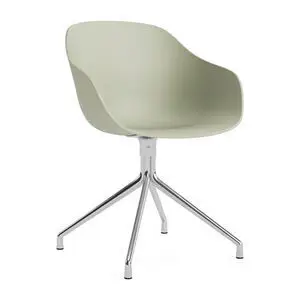 Hay - AAC220 Stol Poleret alu 4-stjernet drejefod Standard glider - Pastelgrøn 2.0