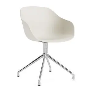 Hay - AAC220 Stol Poleret alu 4-stjernet drejefod Standard glider - Meleret creme 2.0