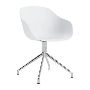 Hay - AAC220 Stol Poleret alu 4-stjernet drejefod Standard glider - Hvid 2.0