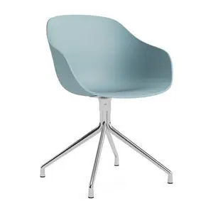 Hay - AAC220 Stol Poleret alu 4-stjernet drejefod Standard glider - Støvet blå 2.0