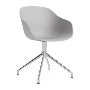 Hay - AAC220 Stol Poleret alu 4-stjernet drejefod Standard glider - Betongrå 2.0