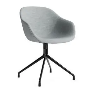 Hay - AAC221 Stol Sort pulverlakeret alu 4-stjernet drejefod Standard glider - Sort
