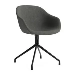 Hay - AAC221 Stol Sort pulverlakeret alu 4-stjernet drejefod Standard glider - Sort