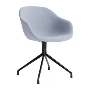 Hay - AAC221 Stol Sort pulverlakeret alu 4-stjernet drejefod Standard glider - Sort