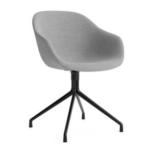 Hay - AAC221 Stol Sort pulverlakeret alu 4-stjernet drejefod Standard glider - Sort