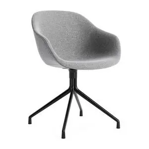 Hay - AAC221 Stol Sort pulverlakeret alu 4-stjernet drejefod Standard glider - Sort
