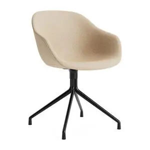 Hay - AAC221 Stol Sort pulverlakeret alu 4-stjernet drejefod Standard glider - Sort