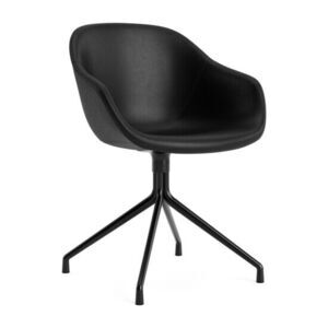 Hay - AAC221 Stol Sort pulverlakeret alu 4-stjernet drejefod Standard glider - Sort