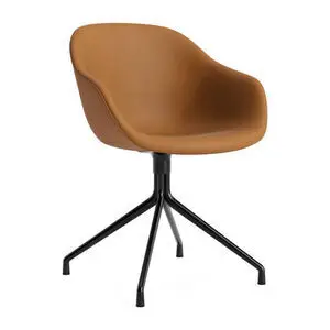 Hay - AAC221 Stol Sort pulverlakeret alu 4-stjernet drejefod Standard glider - Sort