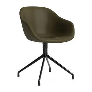 Hay - AAC221 Stol Sort pulverlakeret alu 4-stjernet drejefod Standard glider - Sort