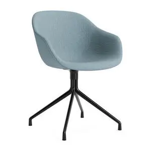 Hay - AAC221 Stol Sort pulverlakeret alu 4-stjernet drejefod Standard glider - Sort