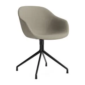 Hay - AAC221 Stol Sort pulverlakeret alu 4-stjernet drejefod Standard glider - Sort