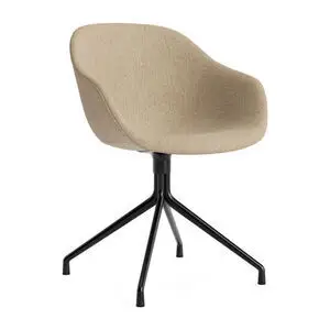 Hay - AAC221 Stol Sort pulverlakeret alu 4-stjernet drejefod Standard glider - Sort