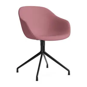 Hay - AAC221 Stol Sort pulverlakeret alu 4-stjernet drejefod Standard glider - Sort