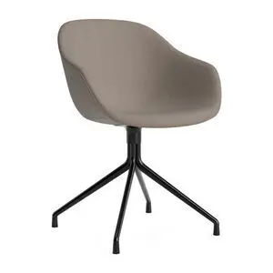 Hay - AAC221 Stol Sort pulverlakeret alu 4-stjernet drejefod Standard glider - Sort