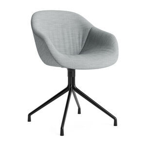 Hay - AAC221 Stol Sort pulverlakeret alu 4-stjernet drejefod Standard glider - Sort