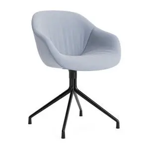 Hay - AAC221 Stol Sort pulverlakeret alu 4-stjernet drejefod Standard glider - Sort