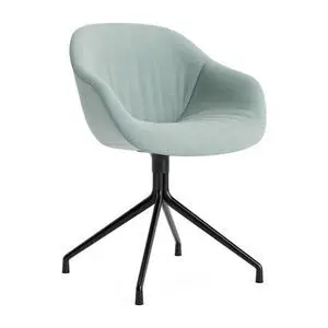 Hay - AAC221 Stol Sort pulverlakeret alu 4-stjernet drejefod Standard glider - Sort