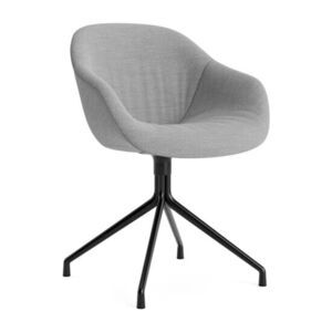 Hay - AAC221 Stol Sort pulverlakeret alu 4-stjernet drejefod Standard glider - Sort