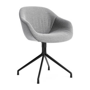 Hay - AAC221 Stol Sort pulverlakeret alu 4-stjernet drejefod Standard glider - Sort