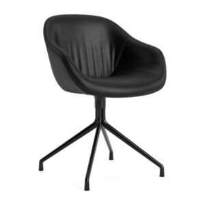 Hay - AAC221 Stol Sort pulverlakeret alu 4-stjernet drejefod Standard glider - Sort