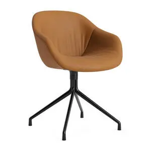 Hay - AAC221 Stol Sort pulverlakeret alu 4-stjernet drejefod Standard glider - Sort