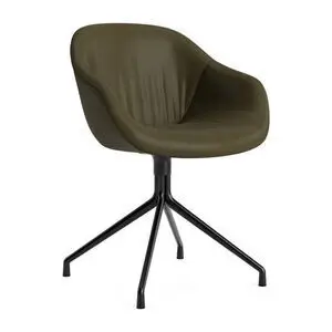 Hay - AAC221 Stol Sort pulverlakeret alu 4-stjernet drejefod Standard glider - Sort