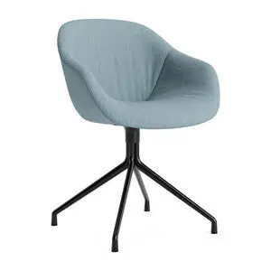 Hay - AAC221 Stol Sort pulverlakeret alu 4-stjernet drejefod Standard glider - Sort