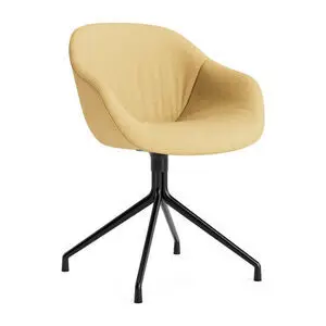 Hay - AAC221 Stol Sort pulverlakeret alu 4-stjernet drejefod Standard glider - Sort