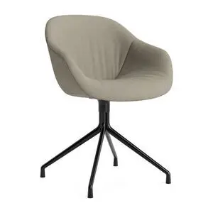 Hay - AAC221 Stol Sort pulverlakeret alu 4-stjernet drejefod Standard glider - Sort