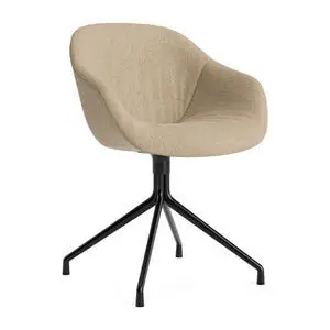 Hay - AAC221 Stol Sort pulverlakeret alu 4-stjernet drejefod Standard glider - Sort